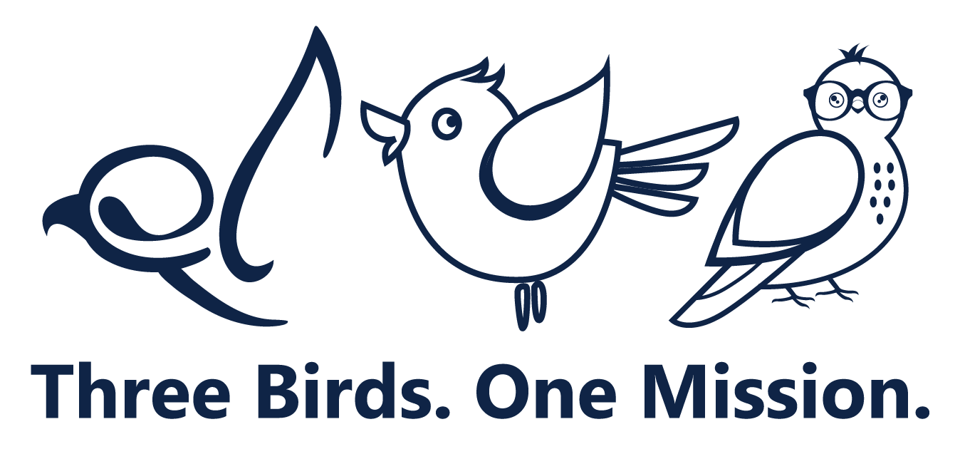Three Birds. One Mission. Logo Three Birds. One Mission. Logo